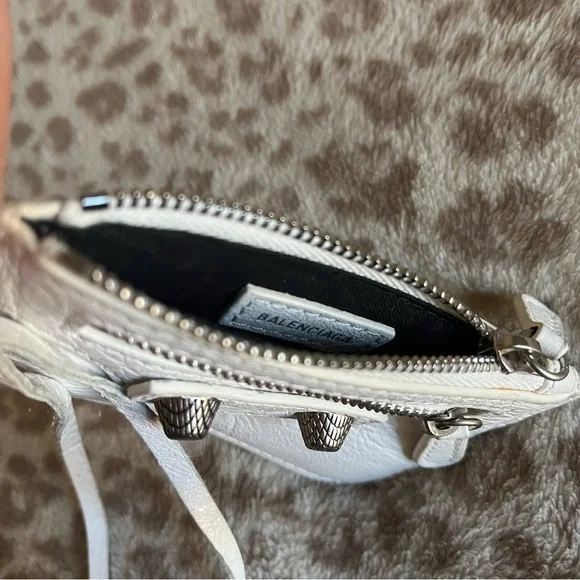 Balenciaga White Neo Cagole Leather Card Holder/Wallet - Picture 4 of 6